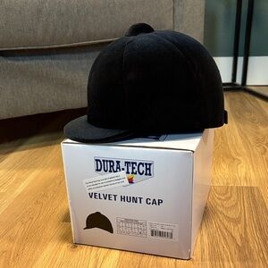 Black Dura-Tech Velvet Equestrian Cap Size 7 1/2”